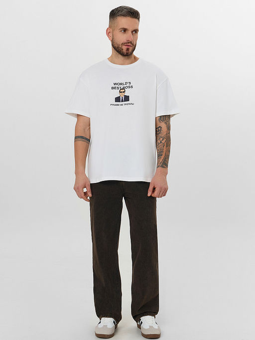 Футболка мужская белая с принтом