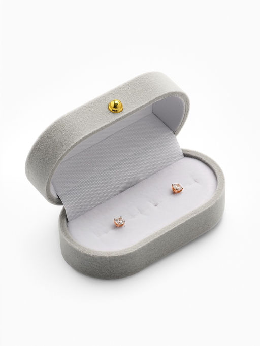 Футляр под серьги, кольца, Овал вытянутый, бархатный, 7.5?4?3 см, серый