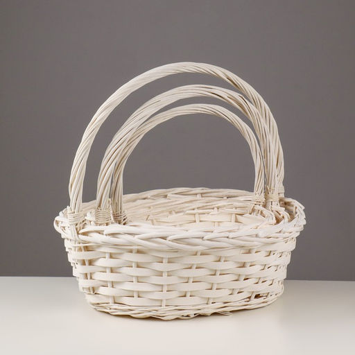 Корзина плетёная для хранения, ива, овальная, белая, набор 3 шт.