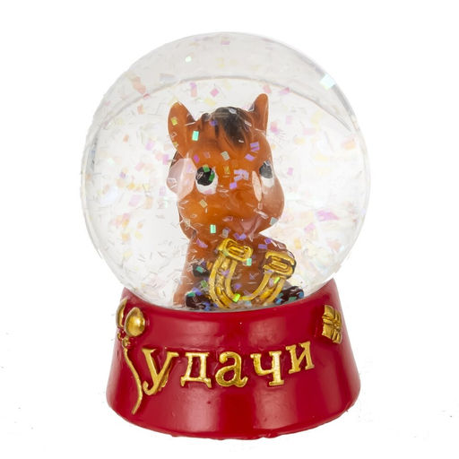 Фигурка декор в стекл шаре "Лошадка", L4,5 W4,5 H5,5 см, 2в.