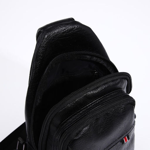 Сумка слинг мужская, искусственная кожа, цвет чёрный - Simaland фото 6