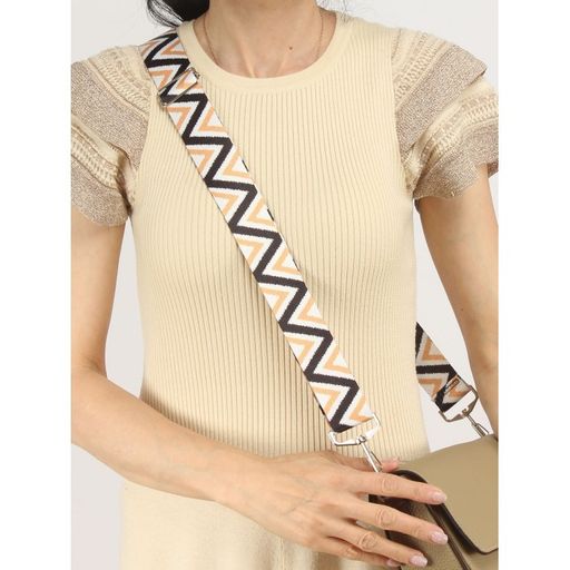 Плечевой ремень (стропа) ADEL-239/регулируемый, макс длина 150см, zigzag бел/черн/беж 247957