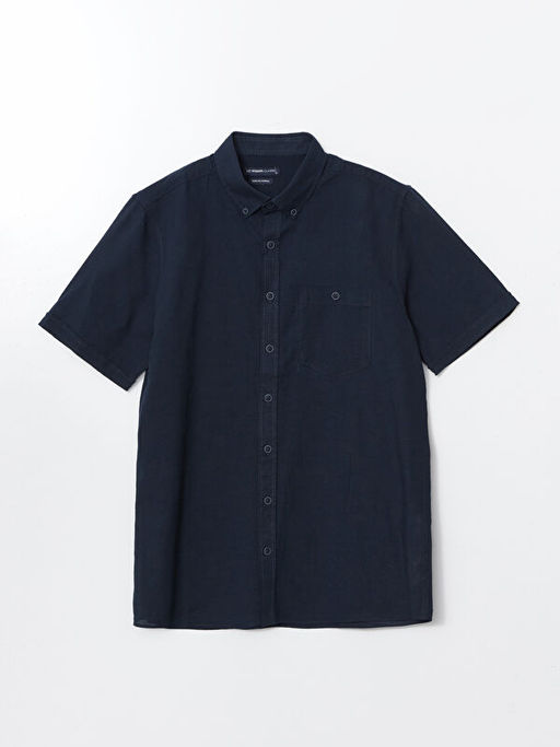 Regular Fit Keten Kar???ml? Erkek G?mlek