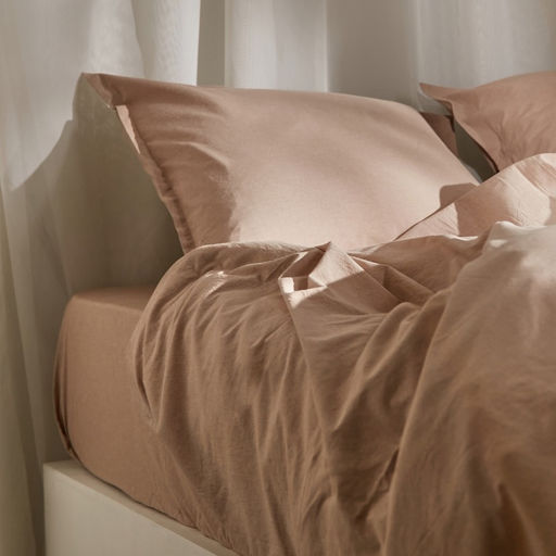 Простыня на резинке евро SL Home Деним, 200200+30 см, бежевая, жатый хлопок - Sima-land home фото 4