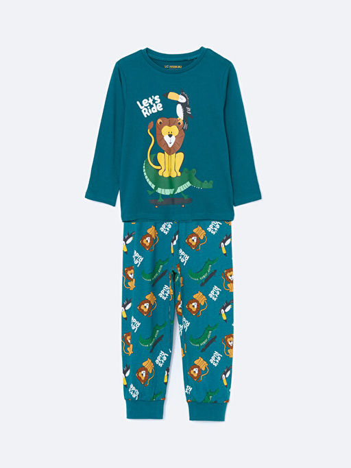 Bisiklet Yaka Erkek ?ocuk Pijama Tak?m?