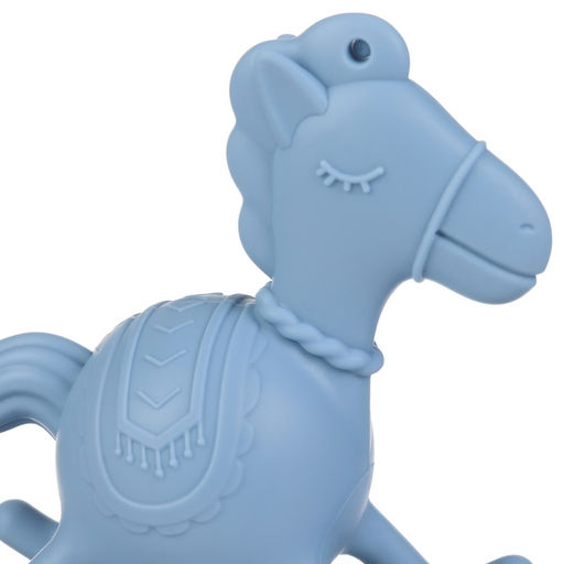 Игрушка - прорезыватель силиконовый с погремушкой Крошка Я Лошадка, от 3 мес., голубой