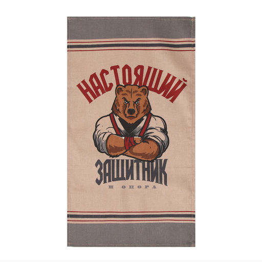 Полотенце кух. Доляна Настоящий защитник 35х60 см, рогожка, 100% хл, 160г/м2  фото 3