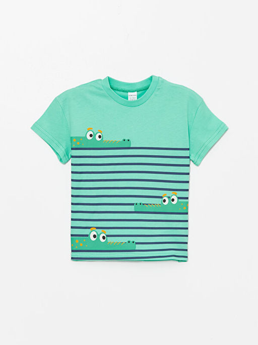 Bisiklet Yaka K?sa Kollu Bask?l? Erkek Bebek Ti??rt 2li - Waikiki фото 3