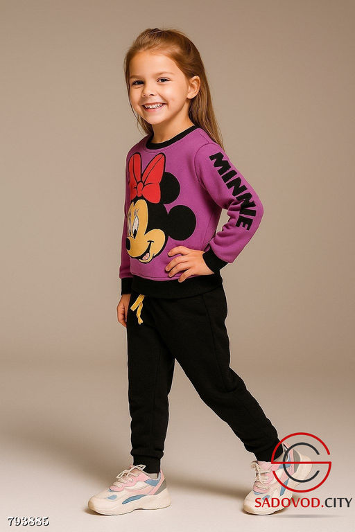 Костюм двойка для девочки из 3х-нитки хлопка с начесом - Bruno фото 11