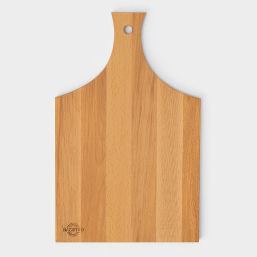 Доска разделочная с ручкой Magistro, 40×24×1.2 см, дерево дуб