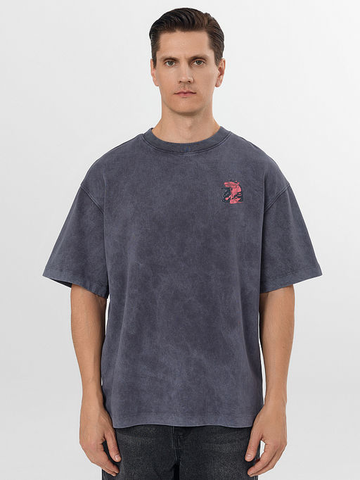 Футболка мужская серая с надписью Brave year