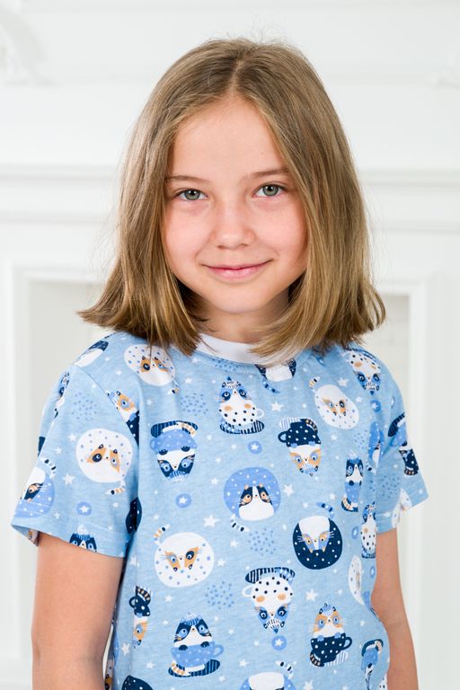 Пижама детская из футболки и бридж из кулирки Кошки - Амадэль фото 10