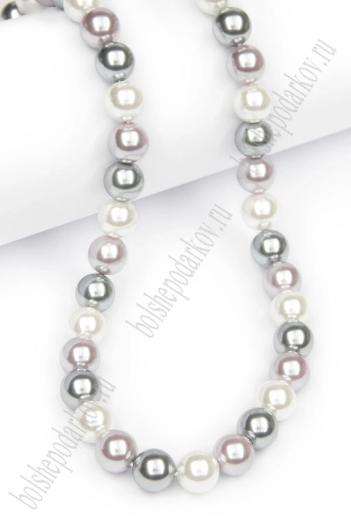 Бусины круглые на нитке 8 мм (SF-8069) жемчуг микс №2