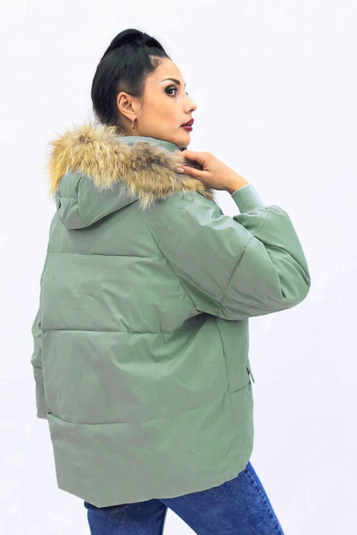 Куртка парка демисезонная с натуральным мехом арт.613А