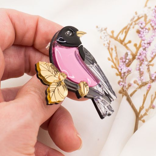 Брошь Розовый Робин - Orgalica фото 4