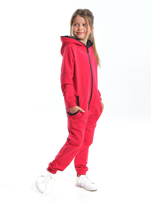 Комбинезон на молнии из футера UD 7251 красный - Mini maxi фото 5