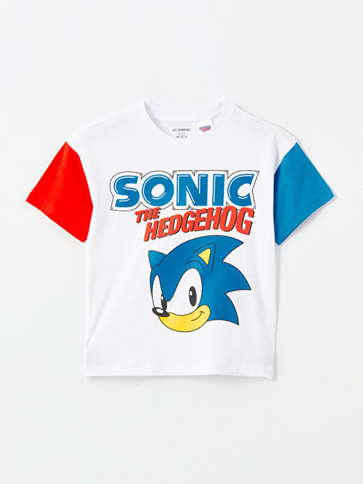 Bisiklet Yaka K?sa Kollu Sonic Bask?l? Erkek Bebek Ti??rt ve ?ort 2li Tak?m - Waikiki фото 3