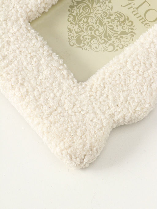 Фоторамка МДФ, иск. мех 9х14 см "Плюш" белая 22,5х18х2 см