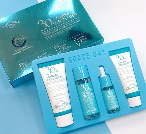 Увлажняющий набор для лица с 30% коллагеном - Collagen 30% Kit, 30 мл+30 мл+2 мл+10 мл