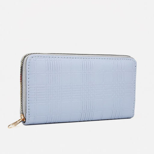 Кошелёк на молнии, серо-голубой