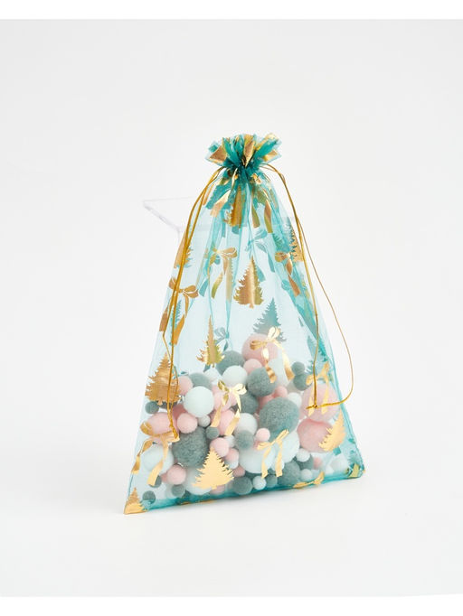 Цена за 19 шт. Мешочек подарочный органза «Новогоднее настроение», 20×30 см