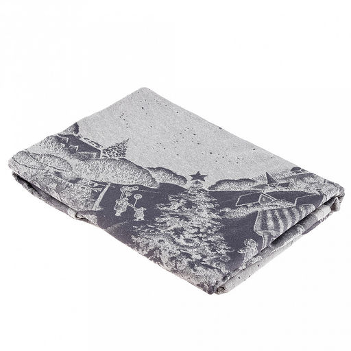 Скатерть д180см Рождественская ярмарка, длина стола д120см, на 6 персон, жаккард/пестроткань: лен 51% хлопок 49%, плотность 220г/м2, упаковка подарочная коробка 36х26х4см, Домашняя мода (Россия)  фото 5