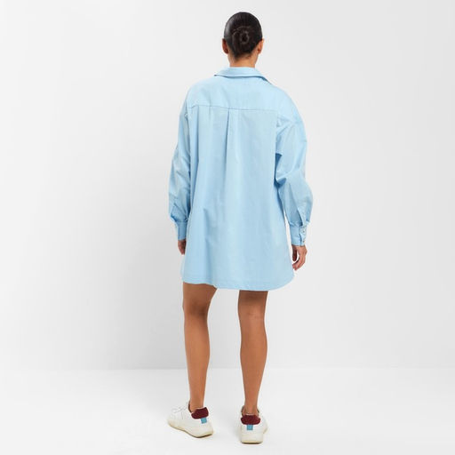 Костюм женский (рубашка, шорты) MINAKU: Oversize, голубой, размер 42
