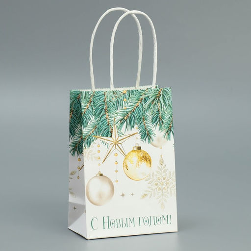 Пакет крафтовый Роскошь Нового года, 15 10 6 см - Дарите счастье фото 10