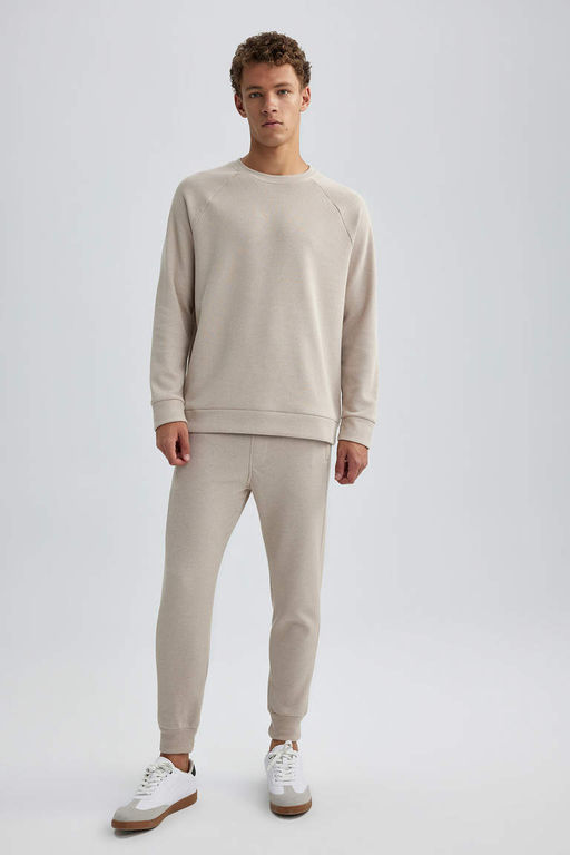 Толстовка стандартного кроя с круглым вырезом и вафельным узором - Defacto фото 2