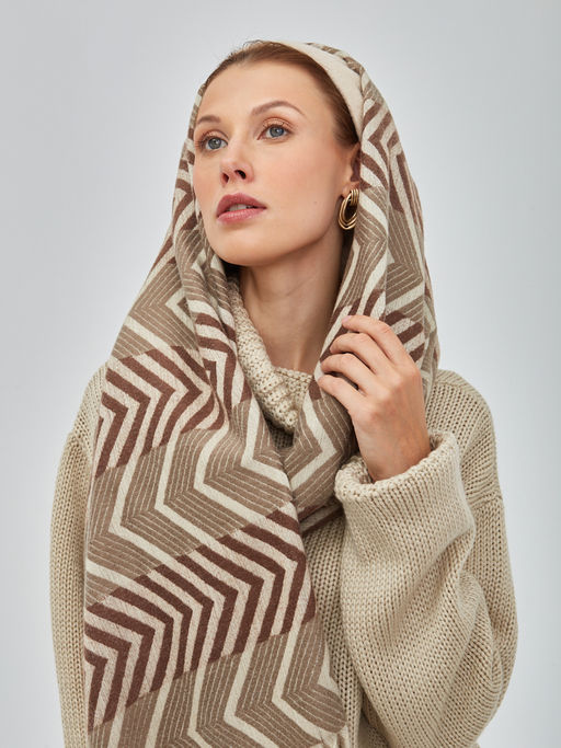 В составе шерсть и кашемир! теплый двусторонний палантин - Tantino фото 4