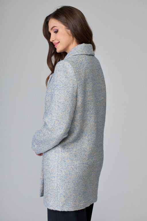 Пальто БелЭльСтиль 841 клетка серая  фото 73