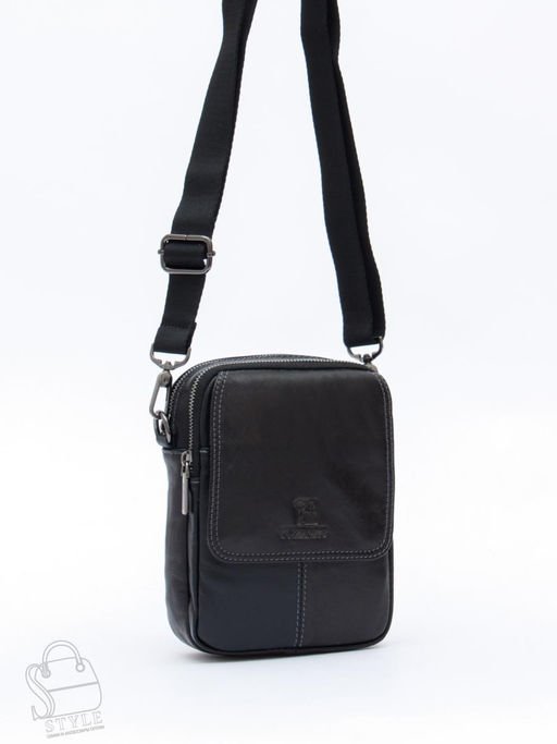 Сумка мужская кожаная 8613S black Fuzhiniao