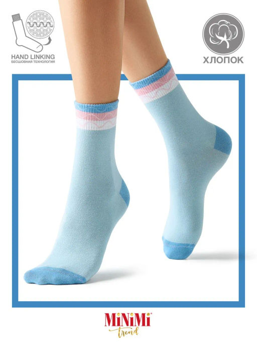 (Minimi) Mini Trend 4219 нос.жен. с рисунком Сакура bianco/multicolor фото 2