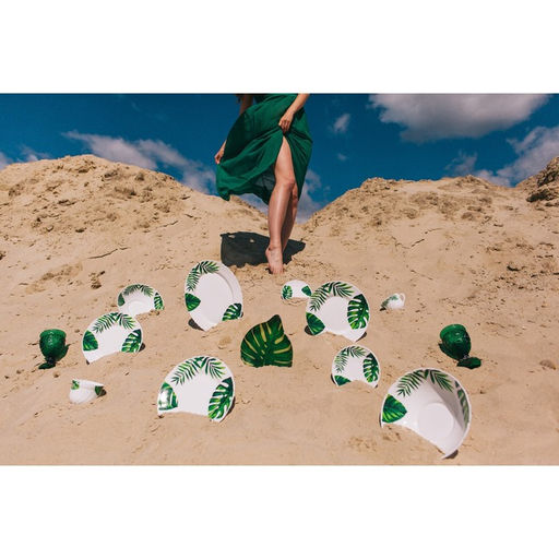 Блюдо стеклянное сервировочное Доляна Монстера, 2121 см, цвет зелёный  фото 15