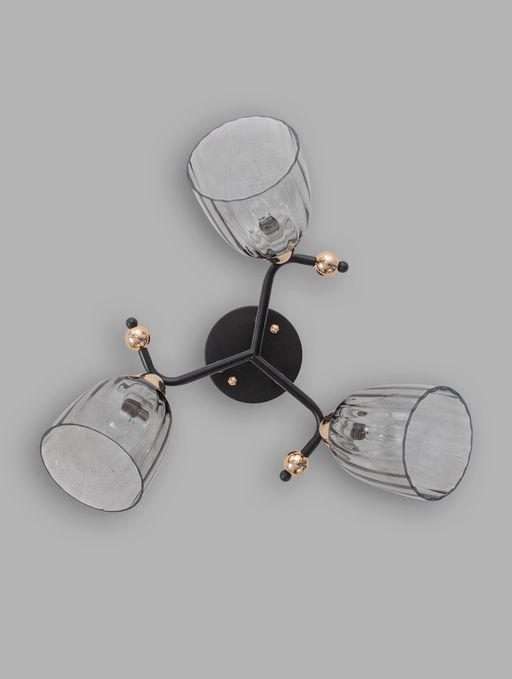 Люстра 12229/3, 2хE27, 60 Вт, чёрный/золото