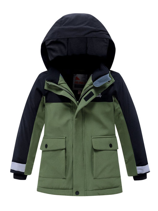 Горнолыжный костюм Valianly детский для мальчика цвета хаки 9201Kh  фото 3