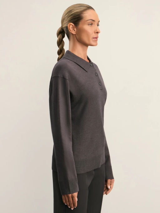 Джемпер поло на пуговицах / Zarina  фото 4