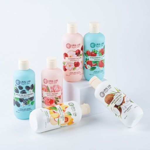 Гель для душа женский, 300 мл, аромат бодрящей ежевики, URAL LAB