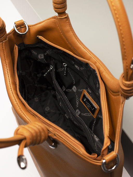 LACCOMA сумка Y2054-рыжий натуральная кожа полиэстер