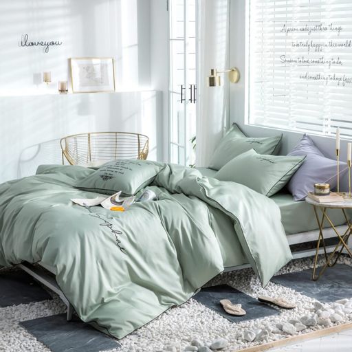 КПБ Mency однотонный с вышивкой MENO005 Евро