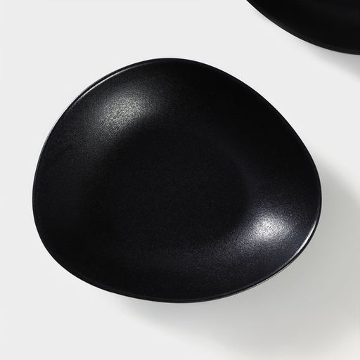 Тарелки глубокие Magistro Carbon, 17.5×15 см, набор 2 шт., фарфор, чёрные