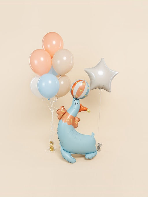 Цена за 2 шт. Воздушный шар фольгированный 3D 43" «Цирк. Весёлый тюлень», только под воздух