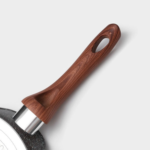 Сковорода блинная Magistro Granit, d=22 см, ручка soft-touch, антипригарное покрытие, индукция, кованый алюминий, чёрная