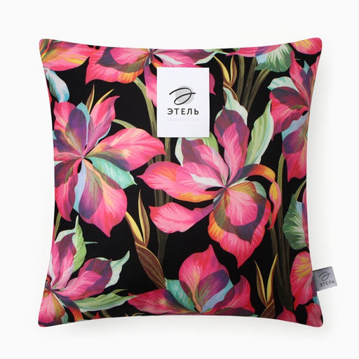 Подушка Этель Ирисы, 40*40 см, 100% п/э, велюр  фото 4