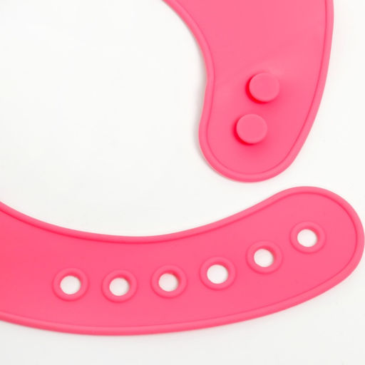 Нагрудник для кормления детский, силиконовый, с карманом, цвет розовый