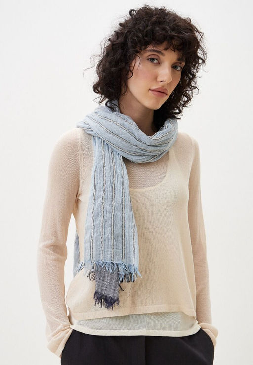 Палантин из вискозы и хлопка с легким эффектом крэш