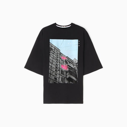Футболка KAFTAN «Окна», размер 54, чёрная