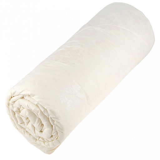 Одеяло Евро Макси "Жаккард" кремовый, легкое/летнее, 240х220см, наполнитель 200г/м2, файбер высшего сорта, чехол поплекс (пэ100%), стеганое, упак "Компакт" пакет ПВХ, еврослот, д25х55см/1,5кг, "Домашняя мода" (Россия)