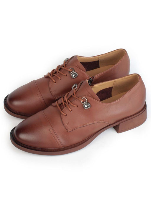 03-HP9954Z BROWN Полуботинки женские (натуральная кожа) - Фабричный китай фото 4