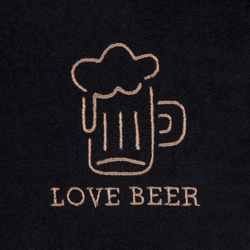 Полотенце махровое «Этель» Love beer, 35×50 см, хлопок 100%, чёрное